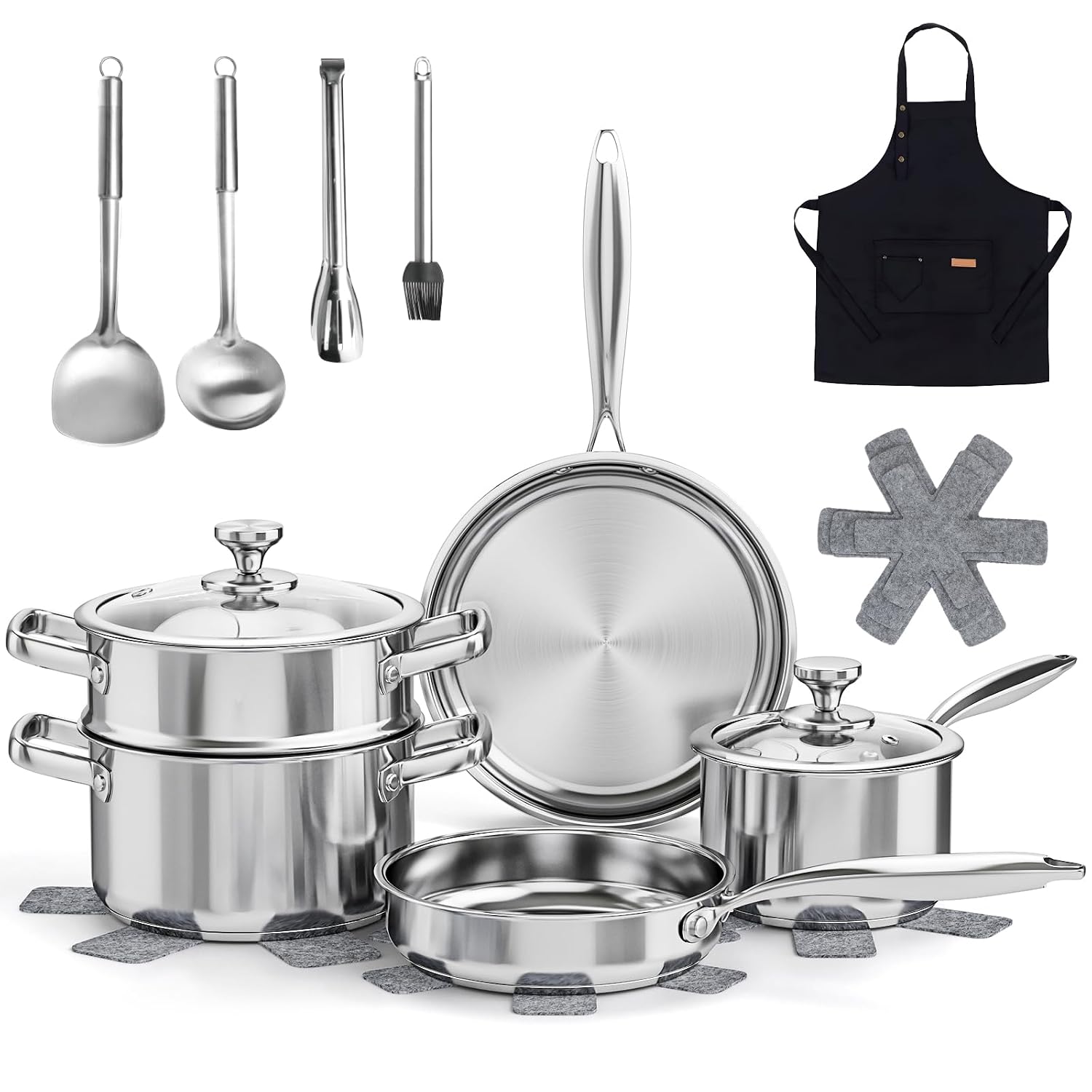 Meythway 16PCs Stainless Steel Set