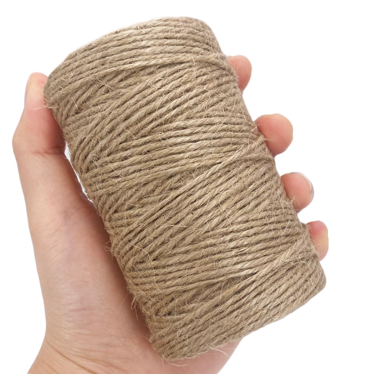 500FT Jute Twine 2mm 3-Ply – Natural Thin String For Craft, Gardening & Gift Wrapping