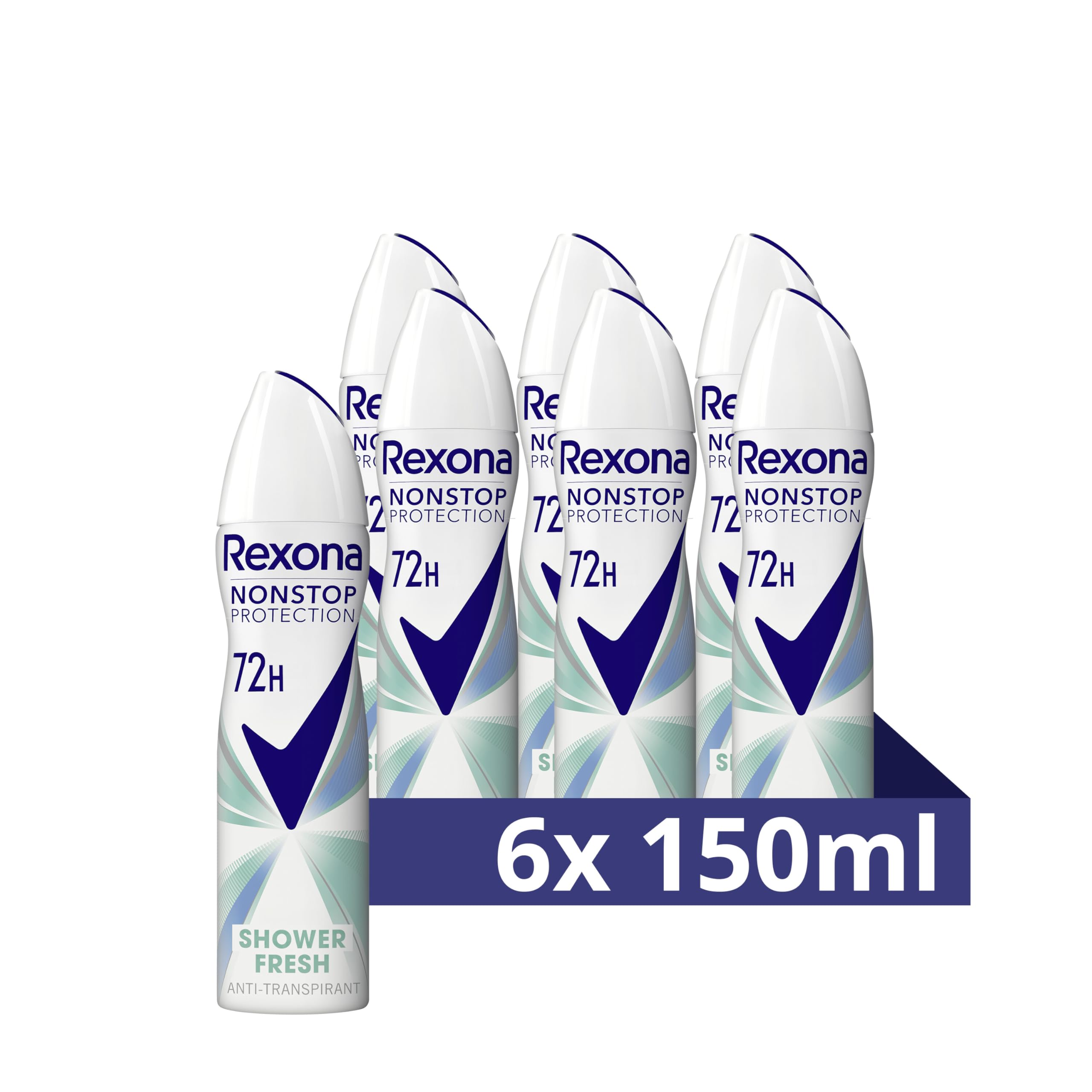 Rexona 6X Nonstop Protection Deospray Shower Fresh Anti Transpirant Mit 72 Stunden Schutz Vor Schweiß Und Körpergeruch 150 Ml