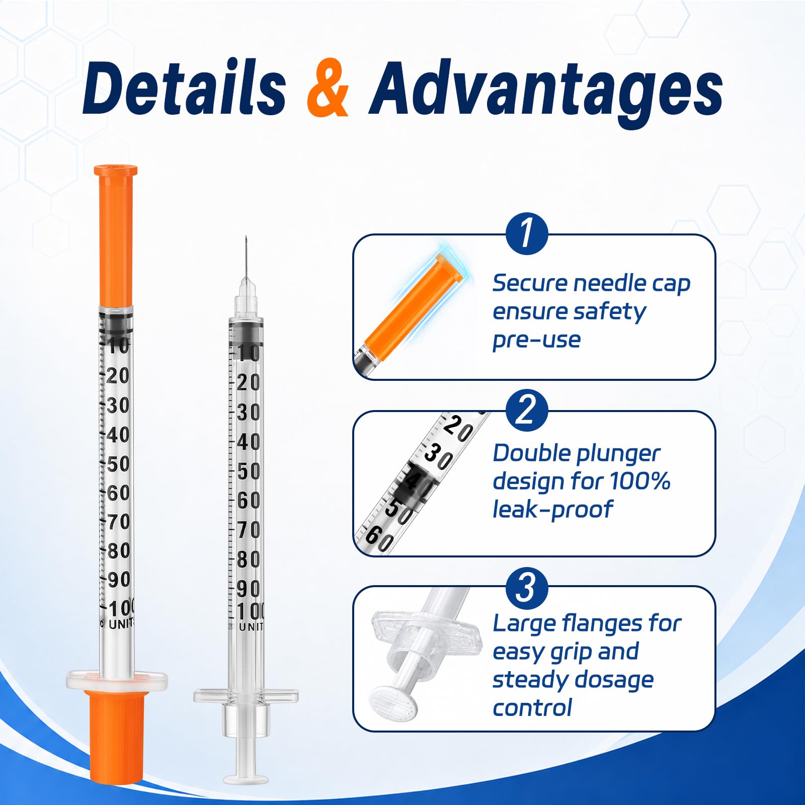 100 Pack 1ML 30G 5/16" (8mm) Disposable Syringes, Individually Wrapped Dispensing Scientific Lab Supplies(1CC 30G 5/16"-100PACK) — Amazon image 5