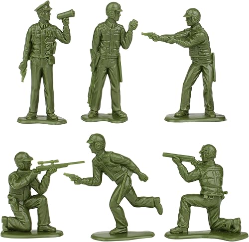 Miniatura 3 de Tim Mee Toy SWAT - Figuras de policía de plástico para hombre, 24 figuras de policía color marrón y verde OD fabricadas en Estados Unidos