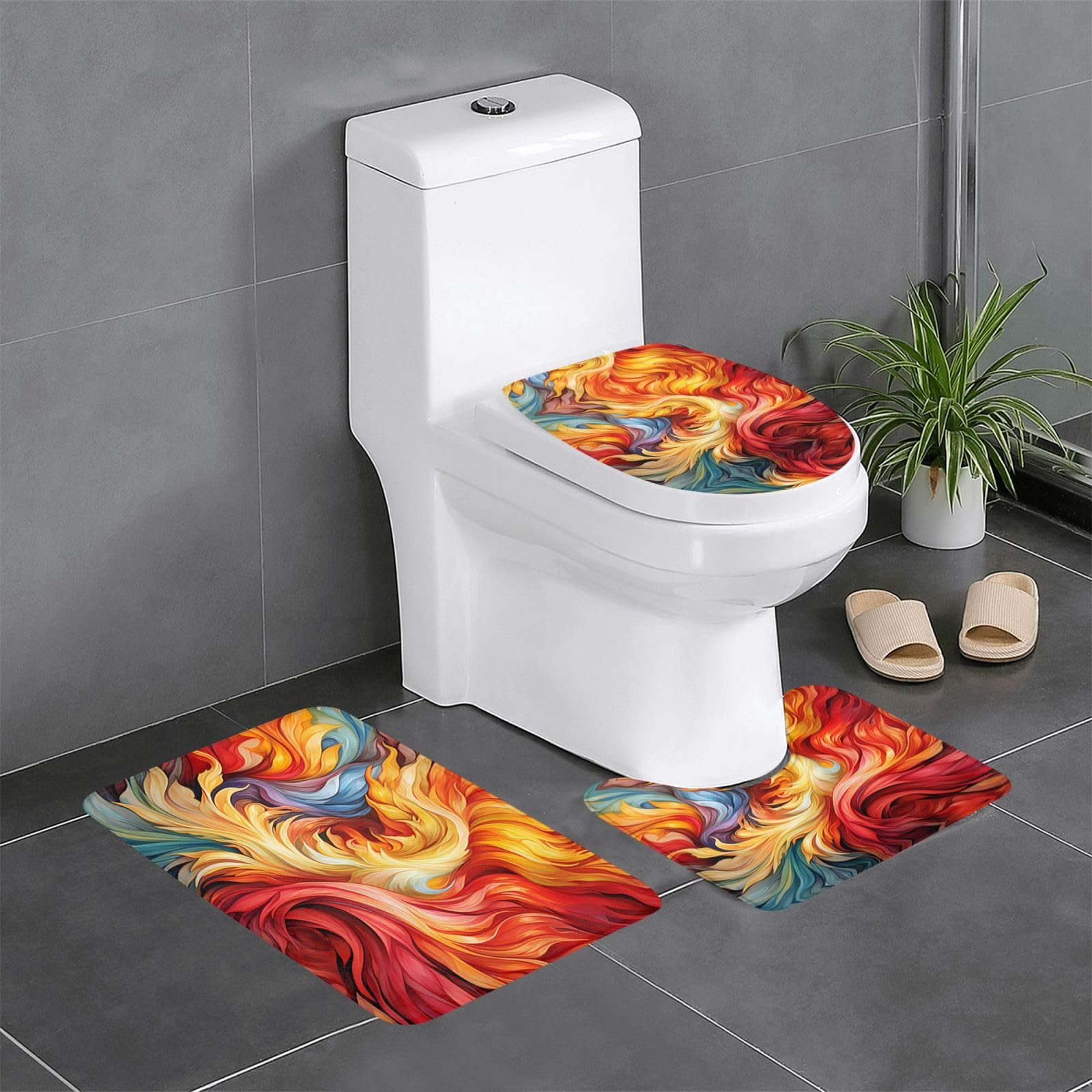 Tapis de salle de bain antidérapant WHJDPP contre sol glissant WC