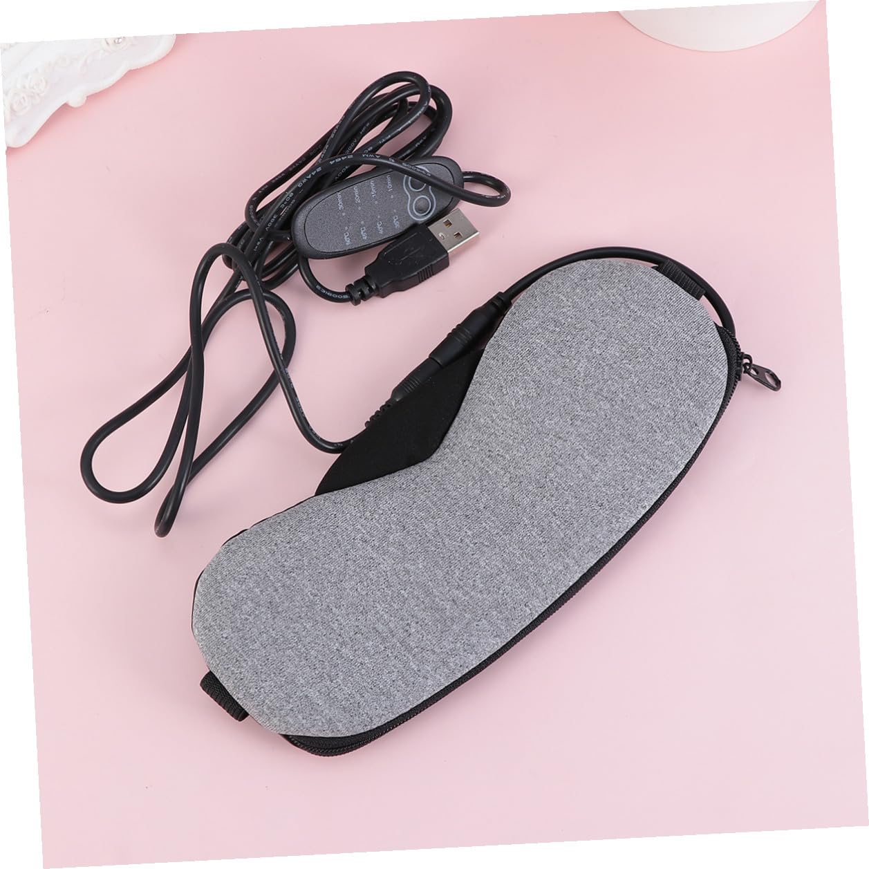 IMIKEYA Maschera per dormire a vapore ricaricabile USB maschera termica in pelle grigia senza profumo maschera oculare rilassante per alleviare la fatica e la testa adatta per casa ufficio e viaggi