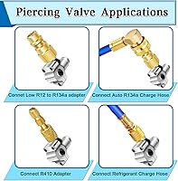 Vista 6 de A/C Kit de válvula de reequipamiento refrigerante conjunto de válvulas, con adaptador de lado bajo R12 a R134A, válvula perforadora bala BPV31