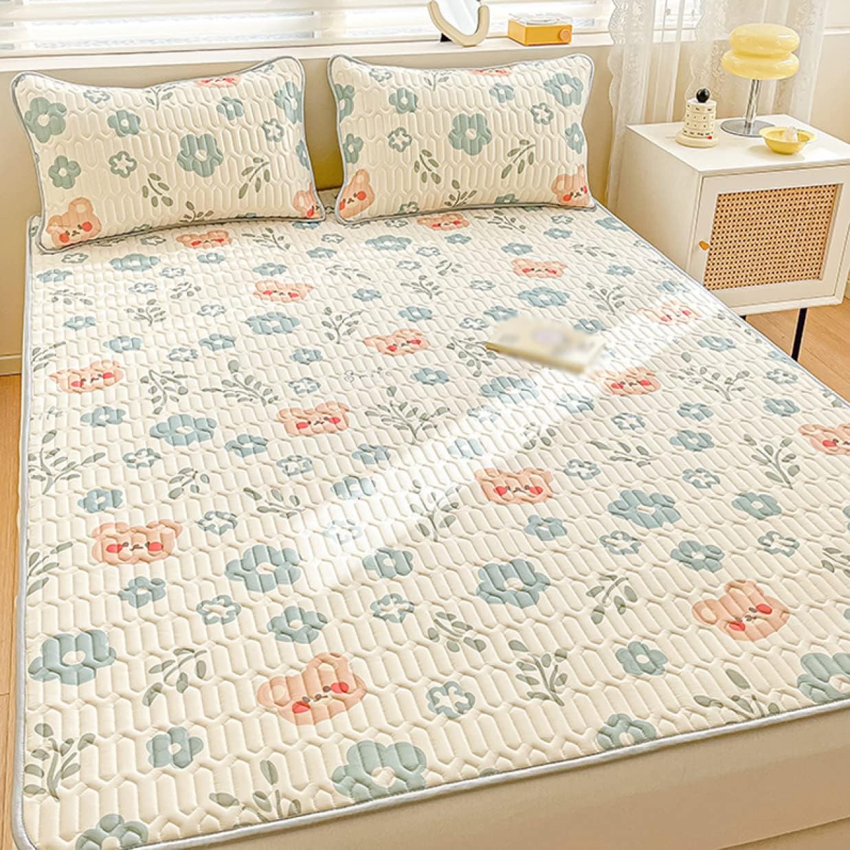 Bed Pad Queen Size Spring/Summer Use Smooth Sweat Absorbing Pad Sweat Absorbing Pad Style M20 Bed Pad Soft Easy to Install (Style M15 180 x 200cm*S)