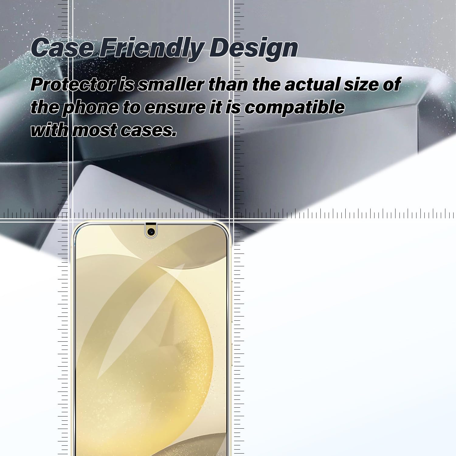 Protector de pantalla de vidrio templado para Galaxy S24 Plus + protector de lente de cámara [paquete de 2 + 2] [compatible con fundas] [antiarañazos] [desbloqueo ultrasónico de huellas dactilares]