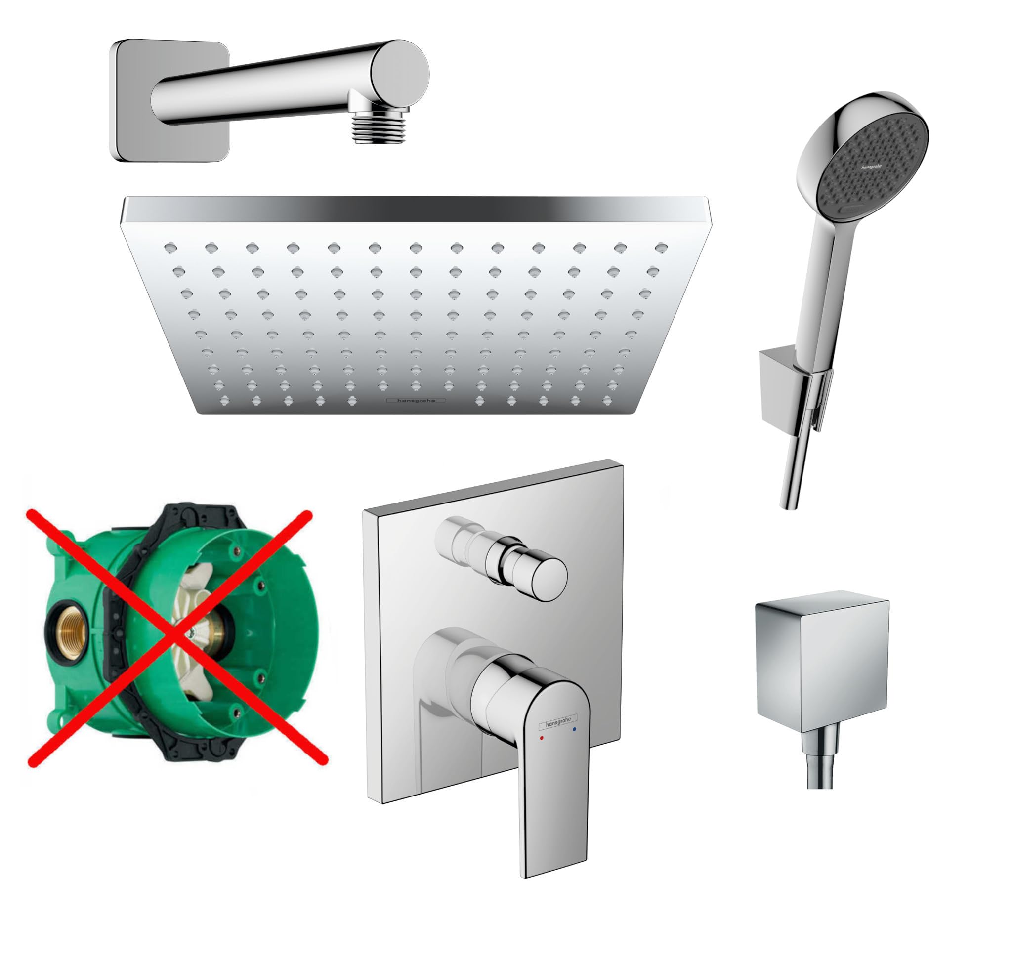 Hansgrohe Duschsystem Unterputz mit Duscharmatur Hansgrohe poliert HGK01ob