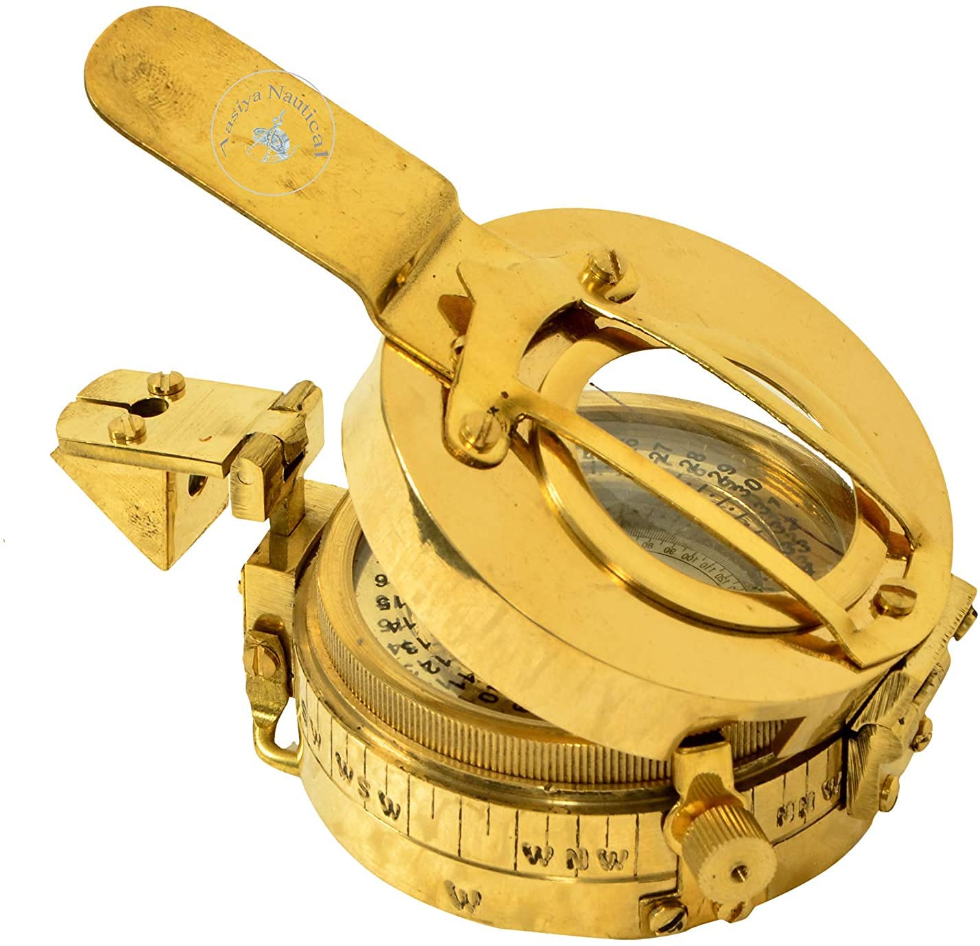 Vintage Militaire Nautique Laiton Boussole Ancien Collection Décor