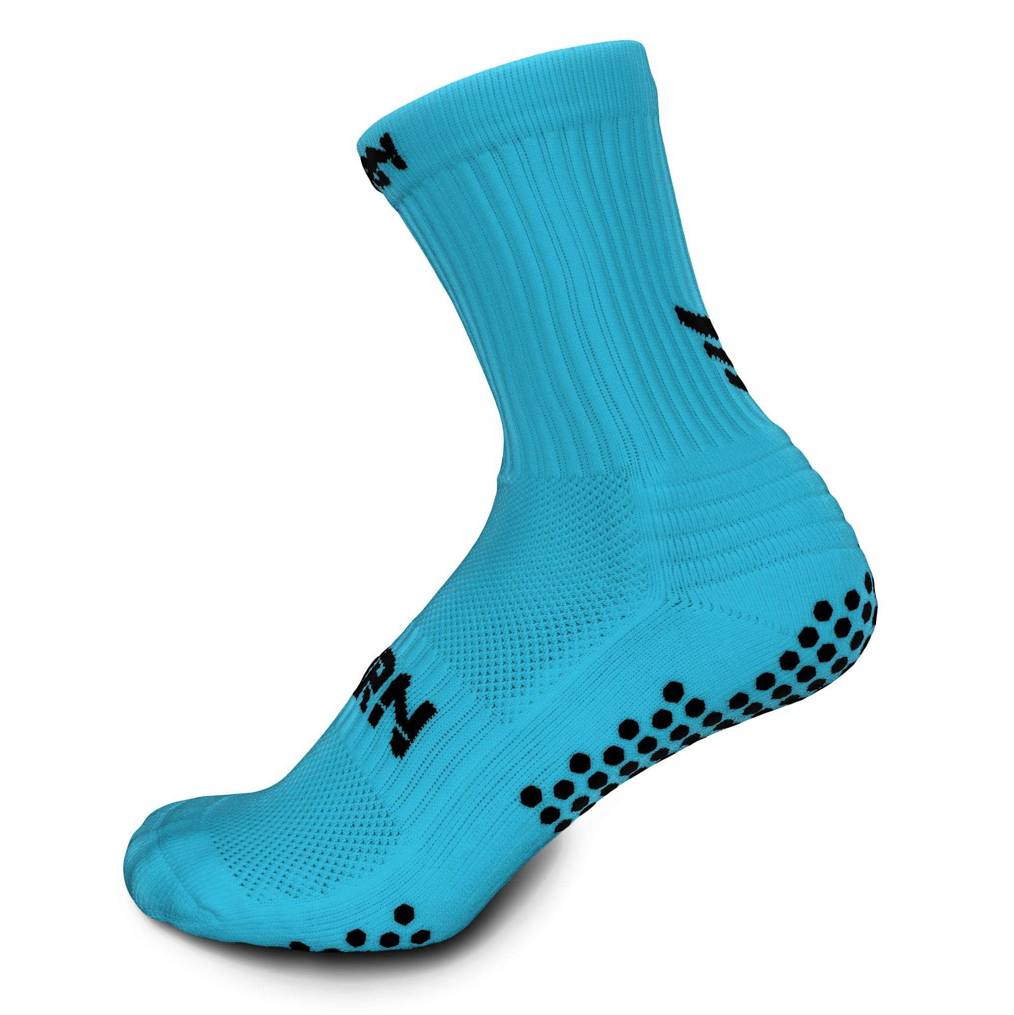 Torn Sports Blue with Black Midcalf Grip Sock UK 5-8