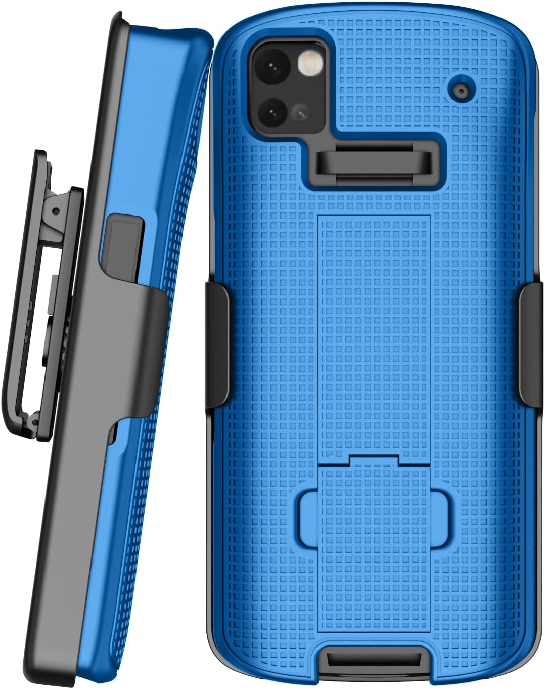 Case with Clip for Zebra TC53 TC58 Mobile Computer Scanner, Nakedcellphone Slim Hard Shell Cover with Kickstand and [Rotating/Ratchet] Belt Hip Holster Combo - Cobalt Blue