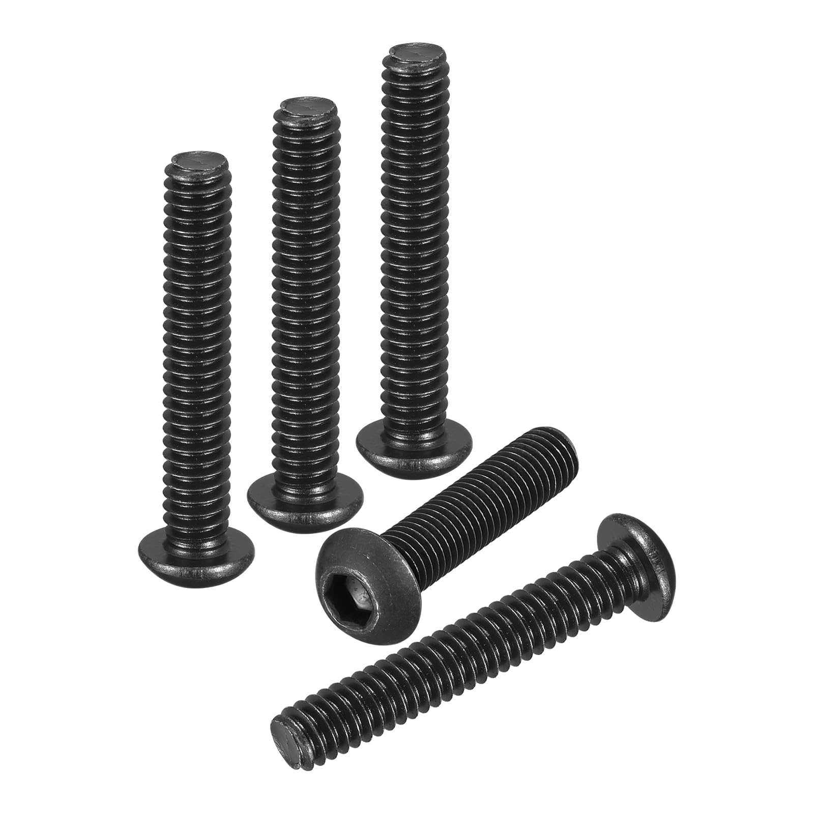 DTGN 1/4"-20x1-1/2" Button Head Socket Cap Screws - 25Pack - Good for Road Bicycle, Mountain Bike, Auto, Motorcycle - Carbon Steel Black Oxide - Hex Socket Drive Fasteners — image 1