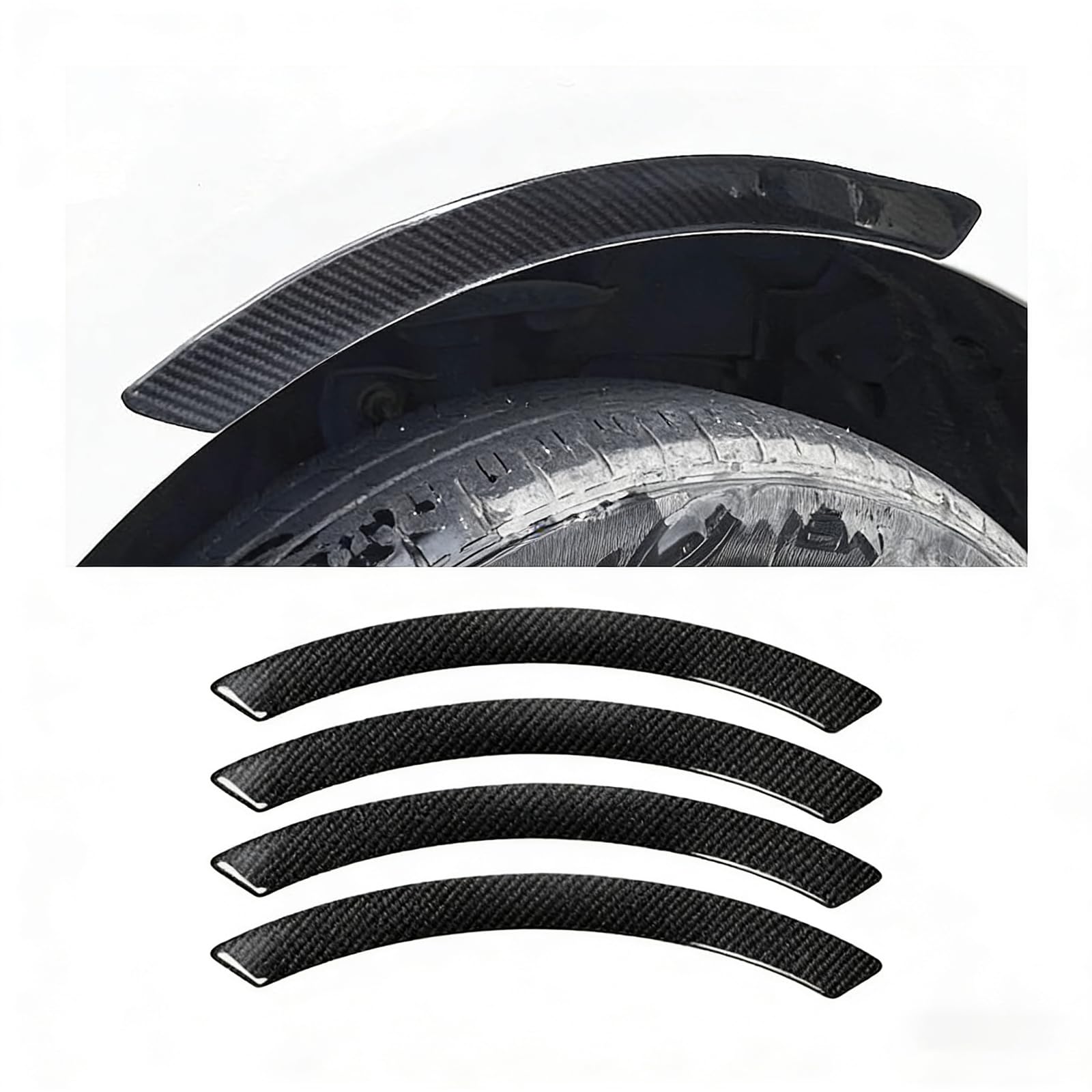 CSPYBGXOF Car Wheel Arch Trim, for Fiat 500/500C/500E/Abarth 500 2007-2025 Self-adhesive Tire Anti-Collision Mud Guard for Wheel Arch Car Front Rear Protector Arch Trim,A