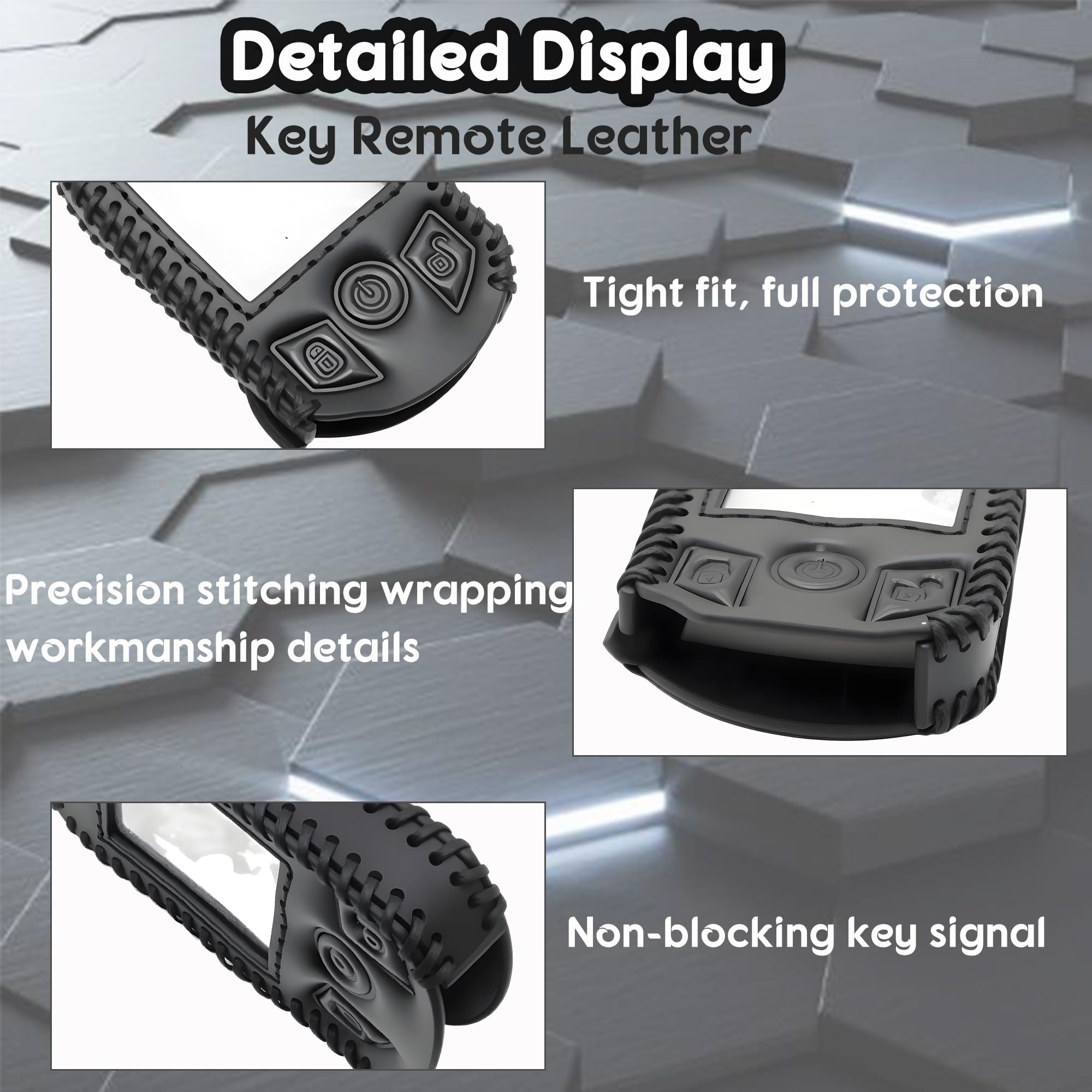 1 funda de piel para mando a distancia compatible con Compustar PRO T13 RFX-P2WT13-SF (con protector de pantalla para control remoto), color negro