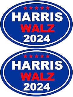 2 Pack Harris Walz 2024 Magnets Kamala Harris Tim Waltz President 2024 Magnets Vinyl Coat of Arms Auto Bumper Magnet Stickers Fade Proof Waterproof Outdoor Indoor