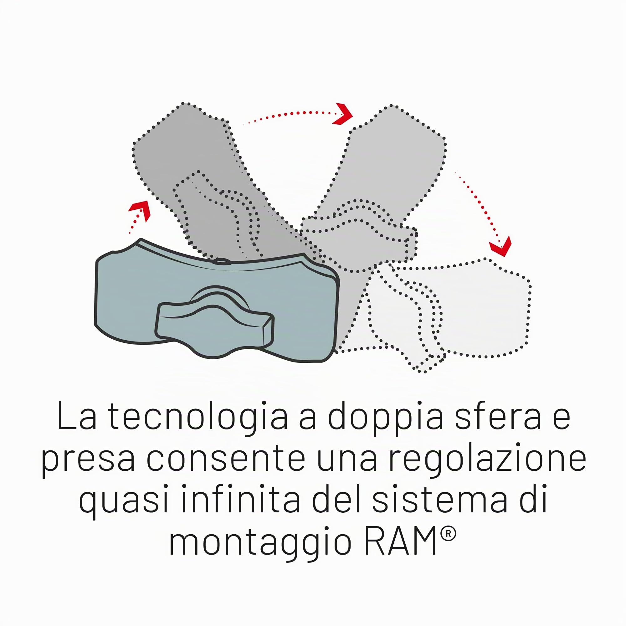 RAM MOUNTS Quick-Grip XL - Supporto per telefono con RAM con cinturino rigido base per manubrio RAP-B-460-A-PD4U per bici e manubrio moto