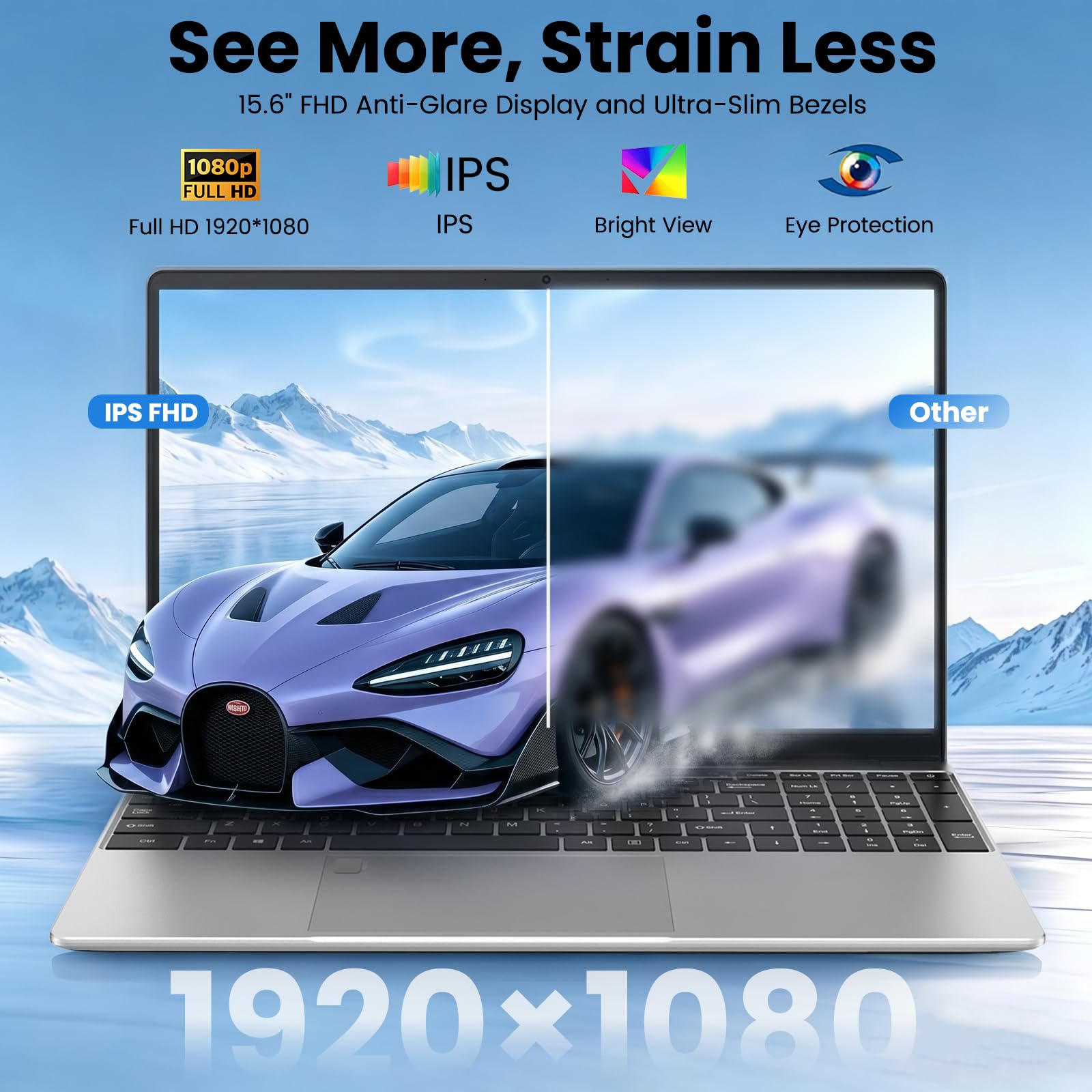 Kayoote 15.6" Computer Portatile Win 11 Pro, 8GB RAM 512GB SSD, Display 1080P FHD, Processore 3855U, Tastiera Retroilluminata, Impronta Digitale, USB3.0, 5000mAh, PC per Ufficio e Scuola