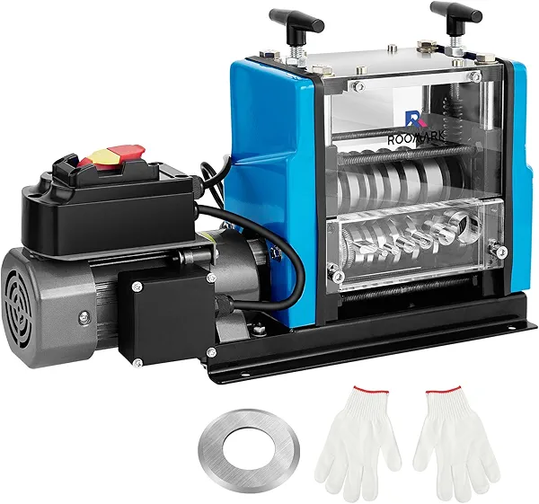 ROOMARK 60W Electric Wire Stripping Machine for 0.06''-0.98''Copper Wires, 75 Feet/Minute Speed, 7Channels Electrical Wire Recycling, Electrical Tool for DIY Cable Copper Wire Stripping