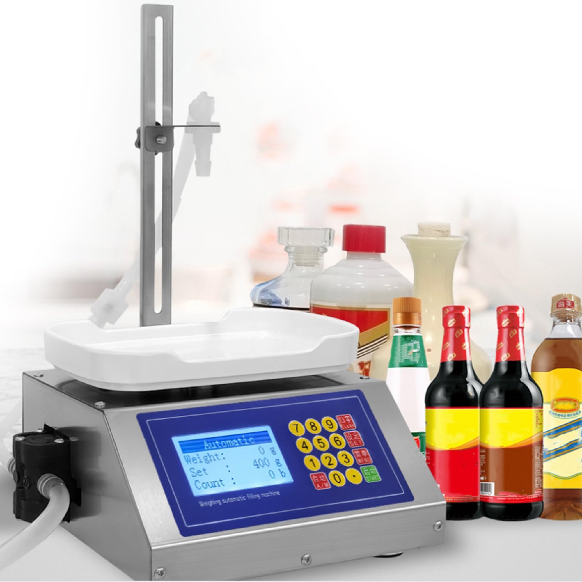 Máquina llenadora eléctrica, máquina llenadora con pesaje 10-3000g, máquina llenadora de líquidos, máquina llenadora CNC de Alta precisión para aceites Esenciales, líquidos, Bebidas