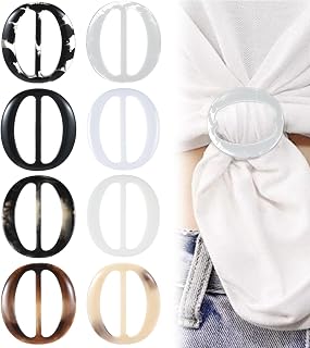 T-Shirt Ties Rings, 8Pcs Crystal Glue Scarf Rings Shirt Tie Clips, No Show Elegant Simple Tee Shirt Buckles for Women & Girls, Tighten Oversized Tops