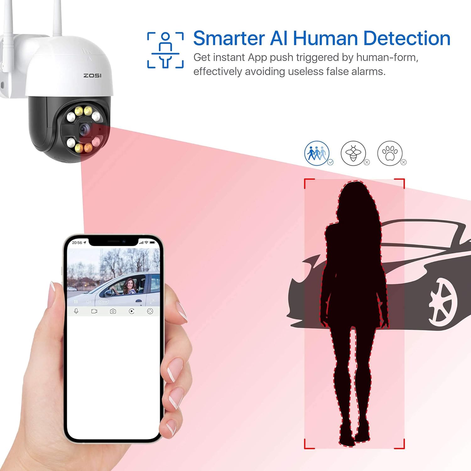 CAMCAMP Kit Caméra Surveillance Solaire WiFi Exterieure Sans Fil 4MP