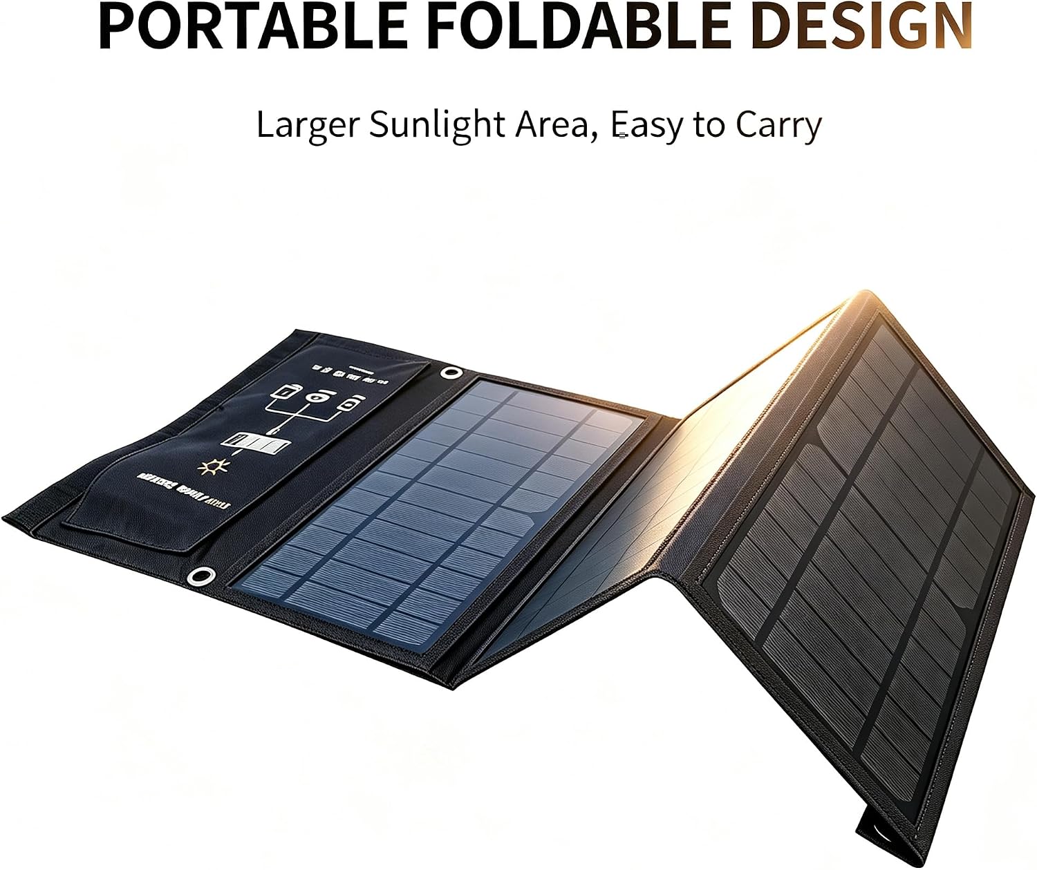 21W Portable Solar Panel Foldable Solar Panel Charger IP65 Waterproof Solar Panels 23% High Efficiency Fast Charger Dual USB Ports for Camping, Hiking, Backpacking, Emergency Charging image 5