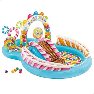 Intex 57149NP - Aufblasbares Play Center Süßigkeiten, Vinyl, Mehrfarbig, 295x191x130 cm