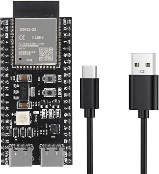ESP32 S3 Dual Type-C Development Board ESP32-S3-DevKit Core Board WiFi+Bluetooth Internet of Things ESP32-S3-1-N16R8 N16R8 ESP32 S3 Development Board with Type-C Cable Set