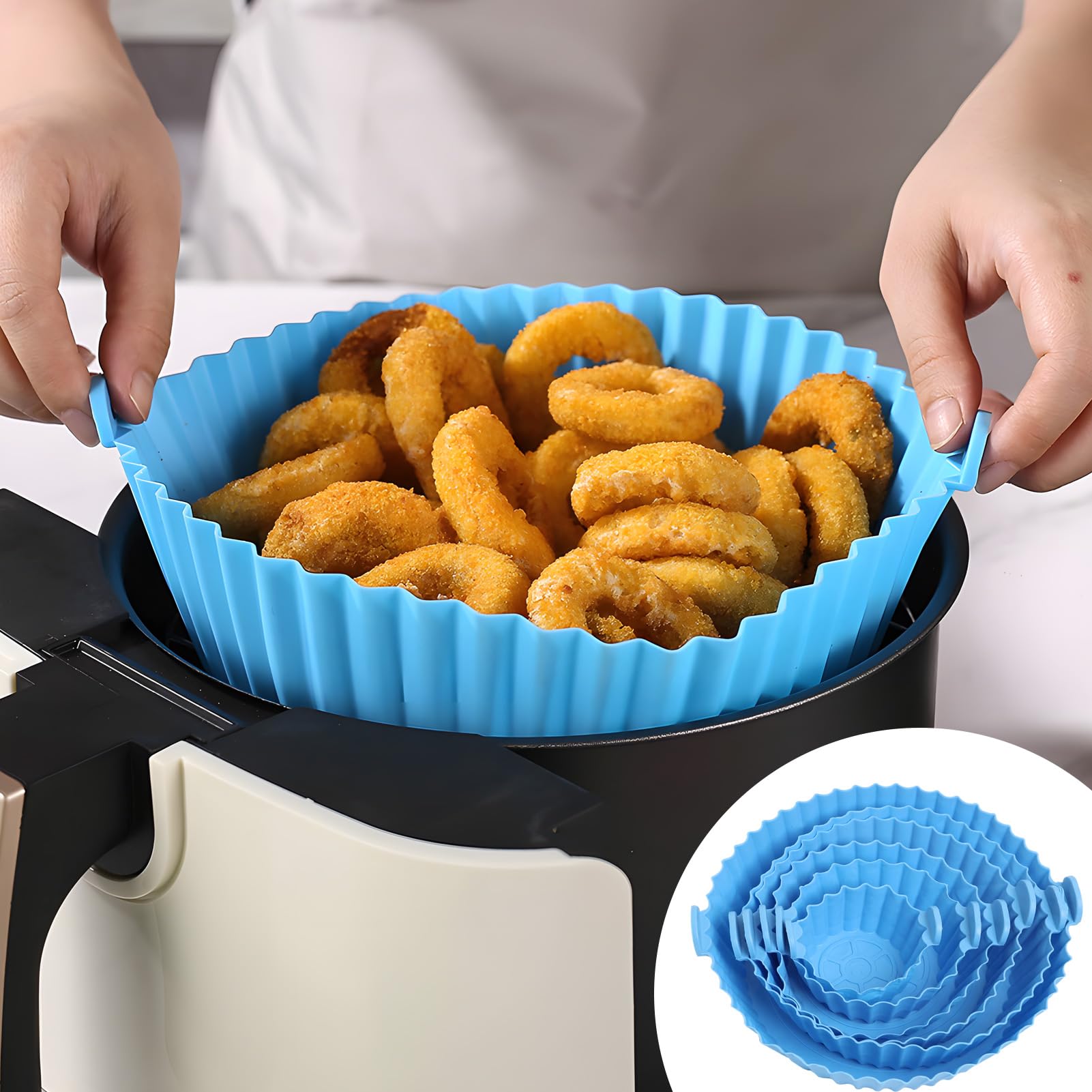 6-teiliges Silikon-Formen-Set Für Die Heißluftfritteuse – BPA-frei, Hitzebeständig Bis 240°C, Wiederverwendbar