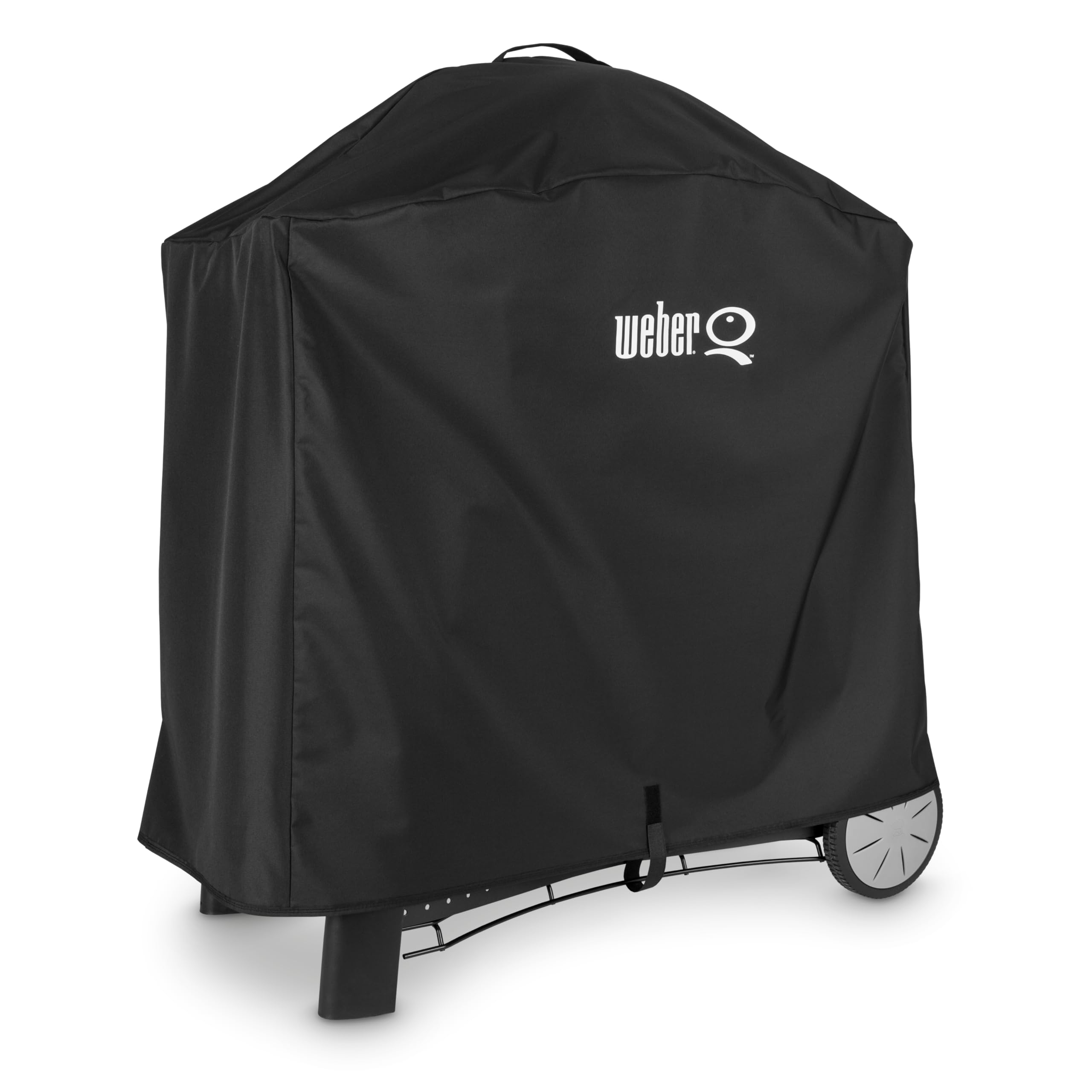 Weber Premium Grill Abdeckhaube für Q 300/3000 Serie, atmungsaktiv UV- & wasserbeständig, Schutz for Wind & Wetter, mit Klettverschluss zum Befestigen - Schwarz (7184)