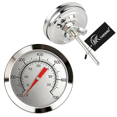 CloudHand Termómetro de parrilla de 2 pulgadas, medidor de temperatura para ahumador, termómetro de repuesto para parrilla, medidor de temperatura