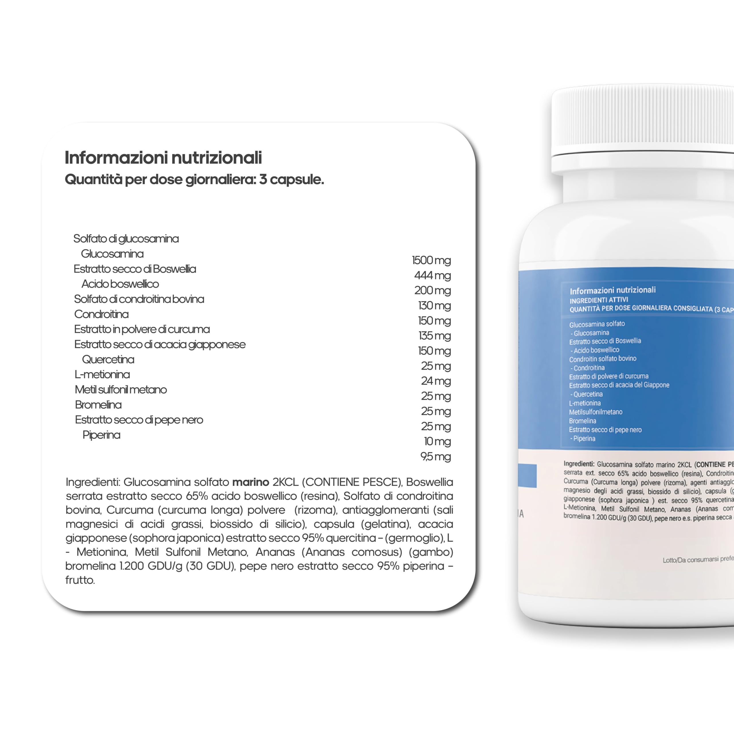 Farma Fusion Artic Complex | Curcuma, Glucosamina, Condroitina e Collagene | Elimina il dolore di muscoli, articolazioni e Ossa | Antinfiammatorio con azione analgesica | Ripara le Articolazioni 90u