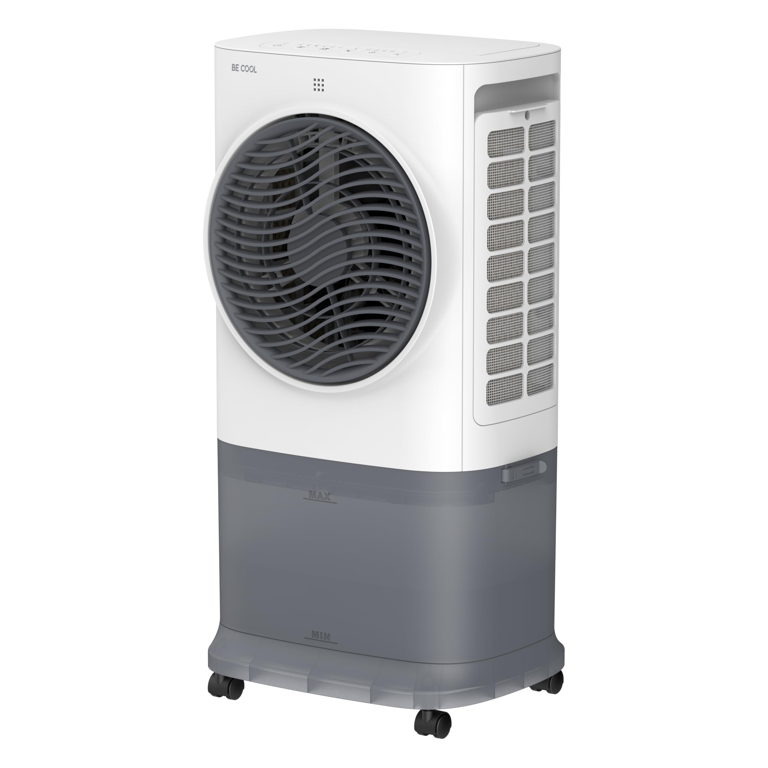 BE COOL Premium Luftkühler BC6ACP2501W mit WiFi, 6,5L Wassertank, 340 m³/h Luftleistung, Timer, Fernbedienung, LED-Display, 3 Modi, mobil, leise (≤50dB)