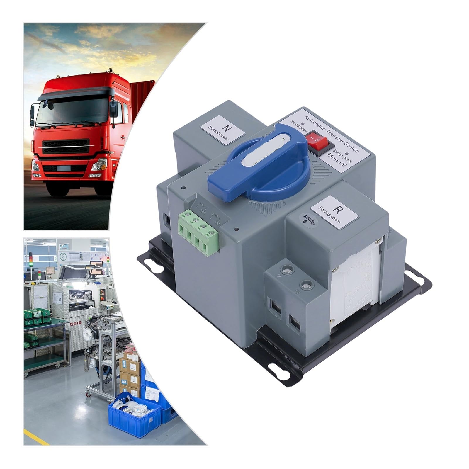 Interruptor de transferencia automática de doble alimentación de 63 A for conmutador de generador de 2 polos, conmutador de generador de 50/60 Hz(110V)