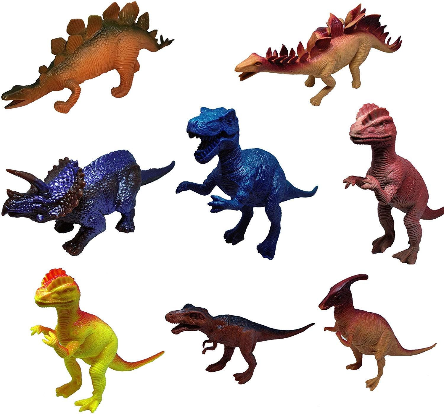 SHORO Cartoon Animal Dinosaur Figures Set for Kids,Dinosaur Animal Play Set,Dinosaur Toy Figure Set of 8ps (Big Size)