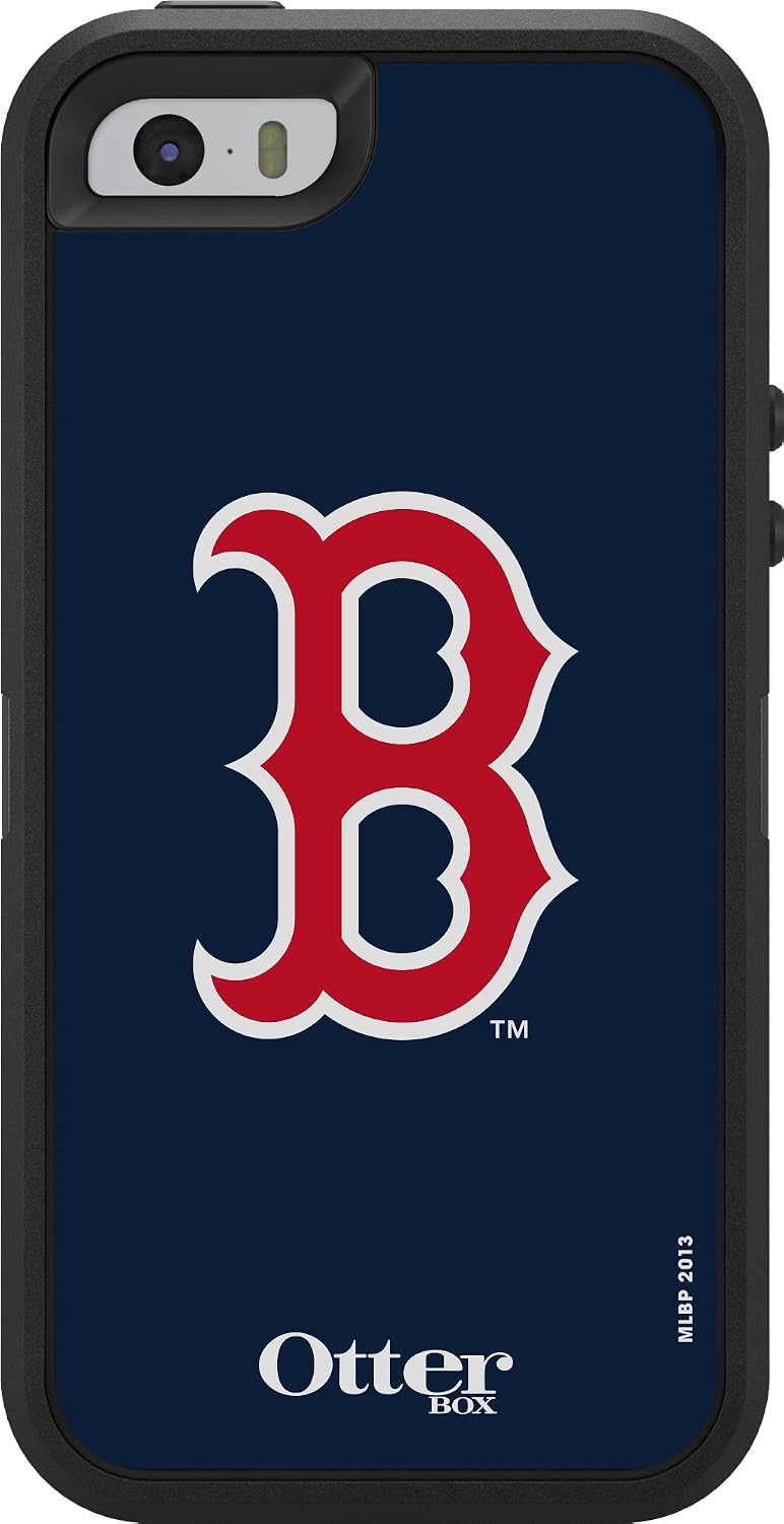 OTTERBOX DEFENDER SERIES Case for iPhone SE (1st gen - 2016) and iPhone 5/5s - Retail Packaging - MLB RED SOX (BLACK/MLB BOSTON RED SOX)
