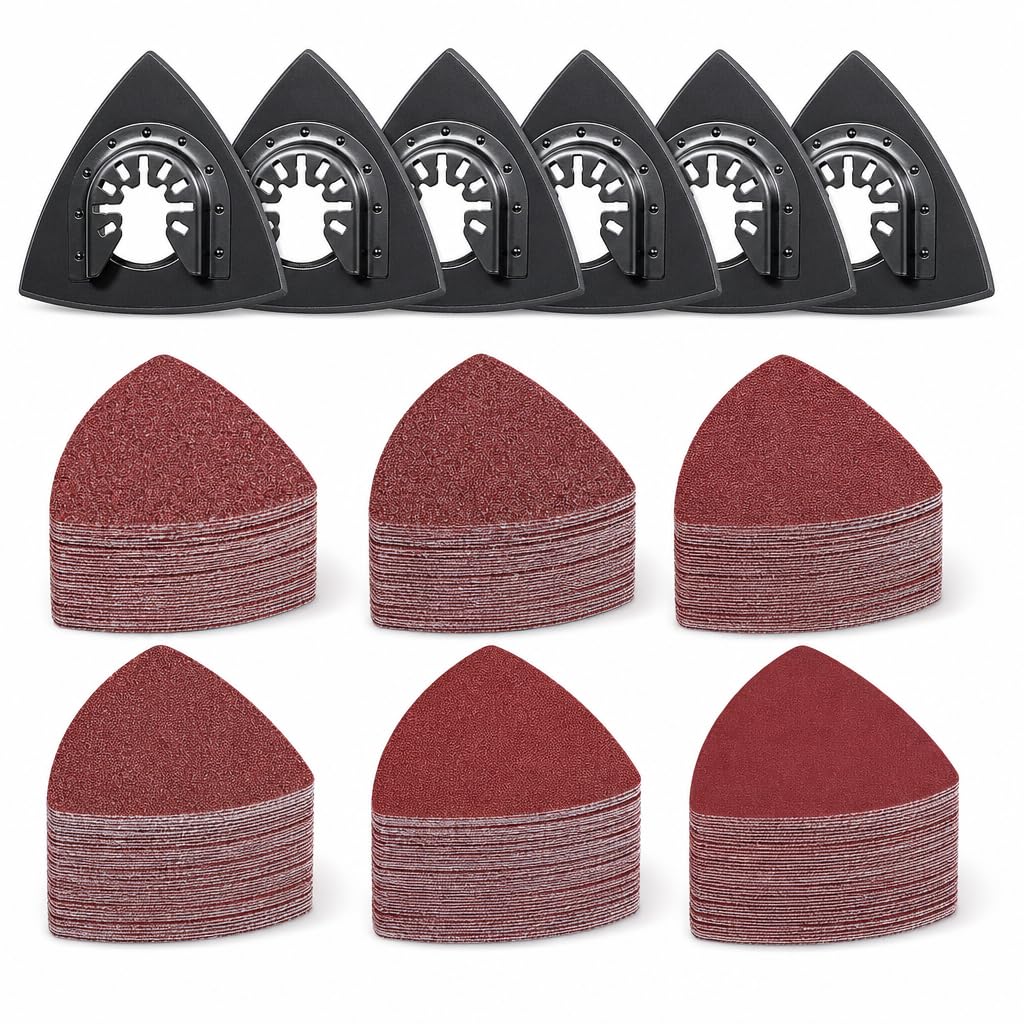 Multi Tool Sanding Pads Kit,Triangle Sanding Pads with Multi Tool Sandpaper