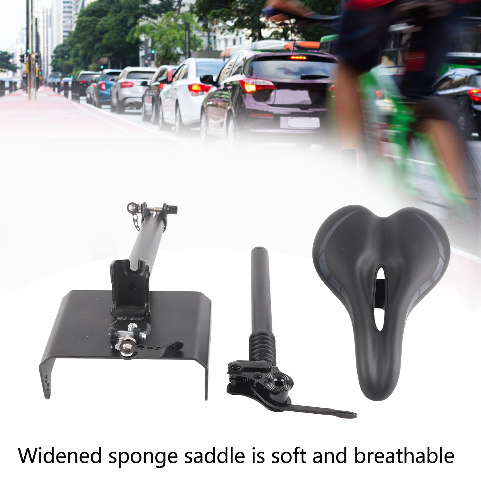 Sella per scooter elettrico, Sella per sedile regolabile per Segway per Ninebot F20 F25 F30 F40 Monopattino elettrico Sella per sedile regolabile comoda e ammortizzante