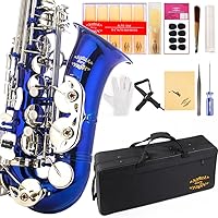 Vista 3 de Kit de cuidado para saxofón con 11 reeds, 8 para saxofón alto cojines, funda, Glory E Flat