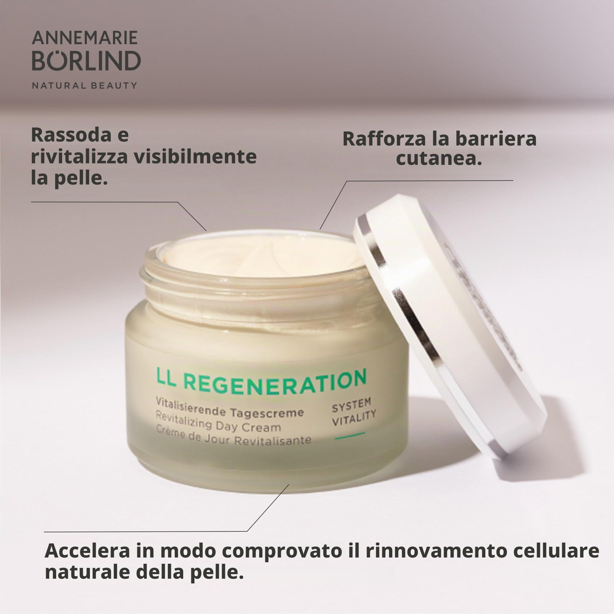 ANNEMARIE BÖRLIND LL REGENERATION Crema giorno vitalizzante (50 ml) + bustine per campione (tutta la routine di cura) – per la pelle che necessita di rigenerazione, protettivo, rigenerante e