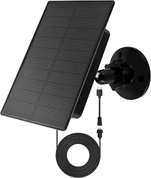 Loyala Solar Panel for Blink, Blink Outdoor Camera Solar Panel, Outdoor Security Camera Solar Powered Kit with 360 Adjustable Mounting IP66 Waterproof 9.8 Ft Charging Cable 1, Black-2W