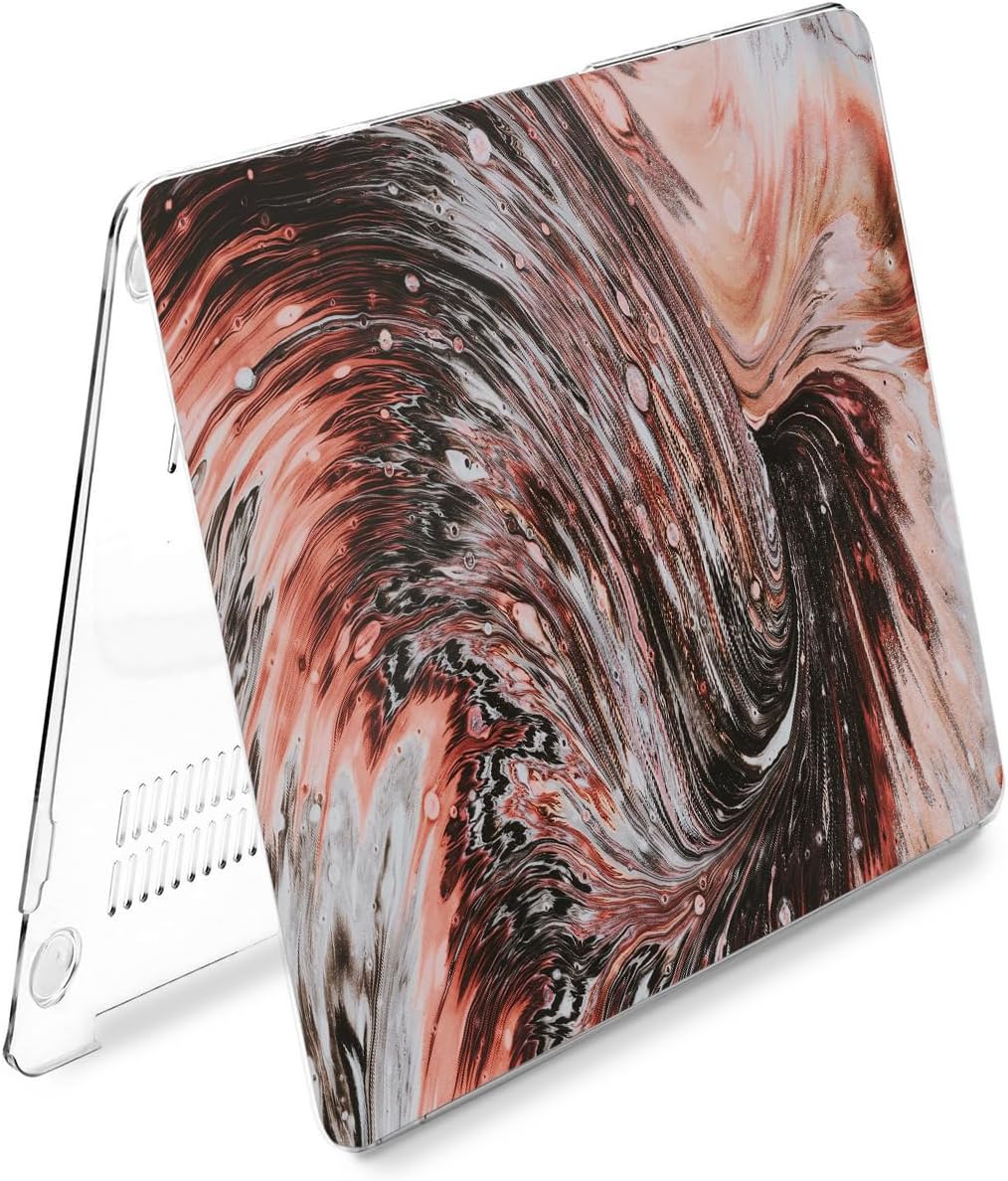 Hard Case Compatible for MacBook Pro 16 14 M3 M2 2023 M1 Pro 13 2022 Air 13 2021 Retina 2020 Mac 11 12 Print New Swirl Design Touch Bar Painting Abstract Art Stroke Cover Black t0297