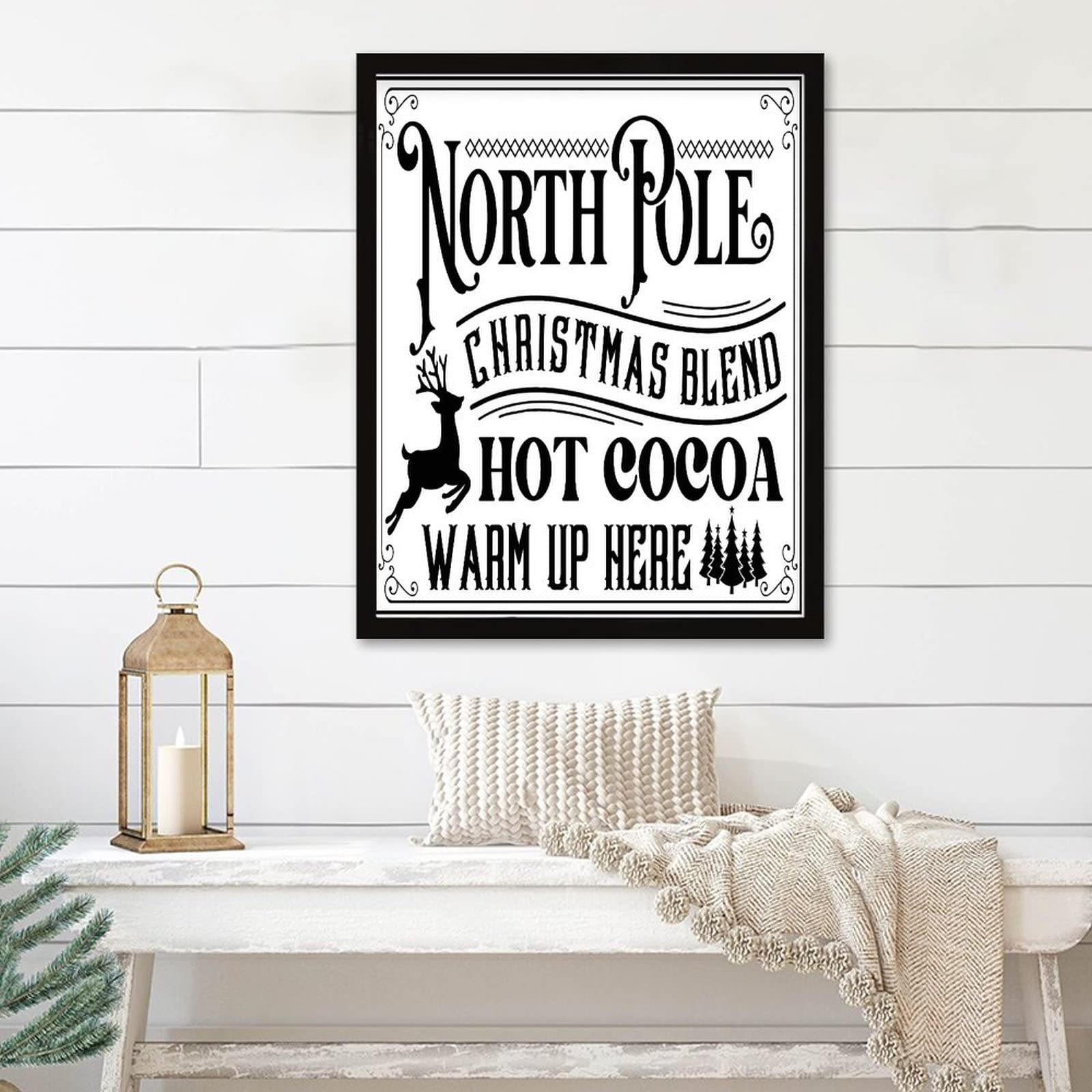 Panneau de table noir cacao chaud et affiche encadrée de motivation pour bar à café domestique
