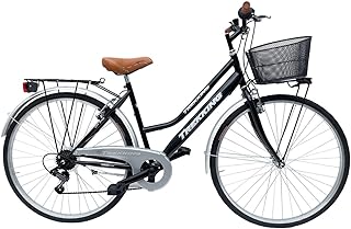 Bicicletta Donna da Passeggio Olanda Misura 28 Bici da città Vintage retrò con Cestino Nero Con Cambio