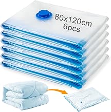 Vacuum Bag for Clothing Vacuum Cleaner Travel 120 x 80 cm Reusable Compression Storage Bag for Clothes and Duvets Dust-Proof Storage Space Saving 6 Pieces