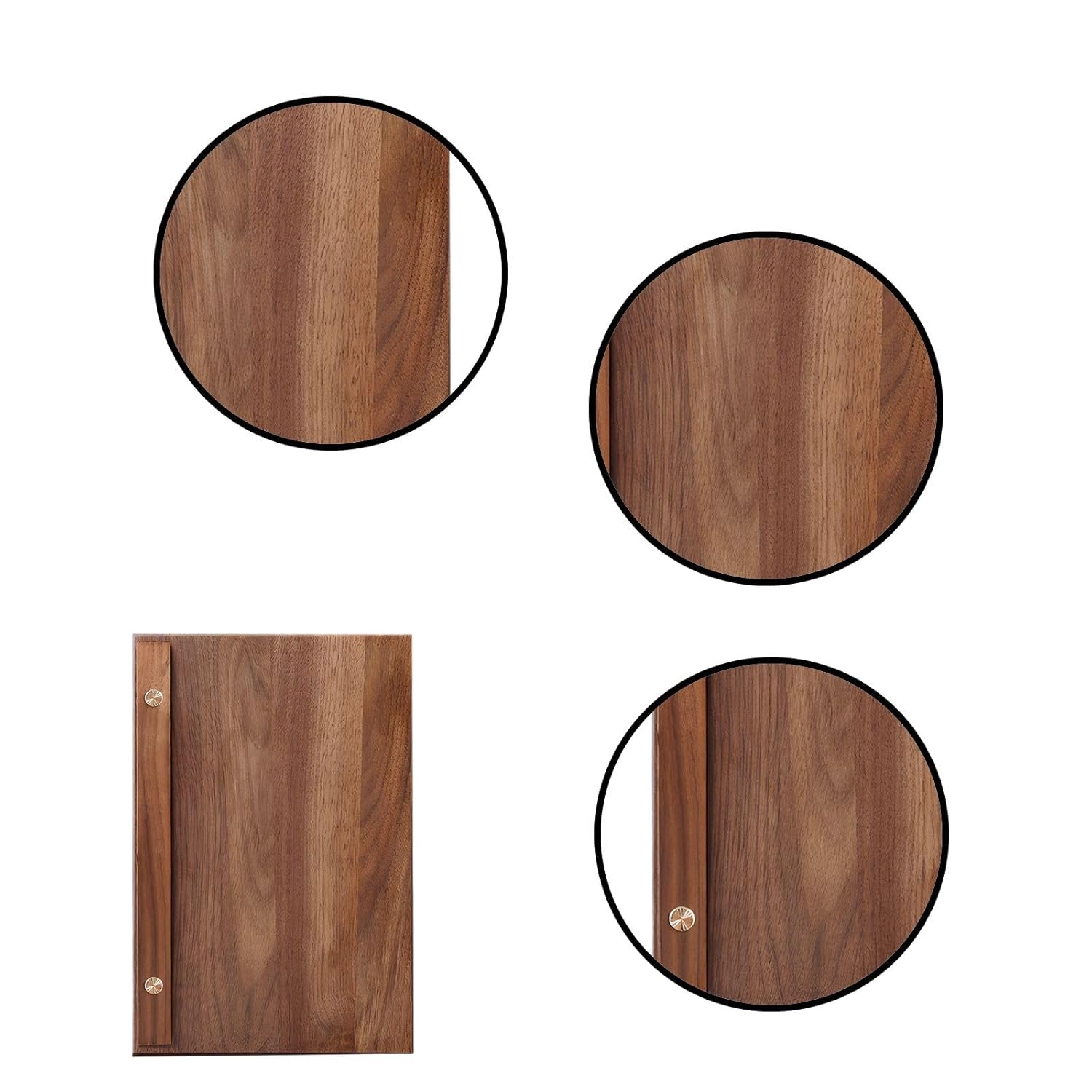 Wooden Menu Holder for Table Display with Brass Stand, A4 A5 Paper Clip for Restaurant and Café Use