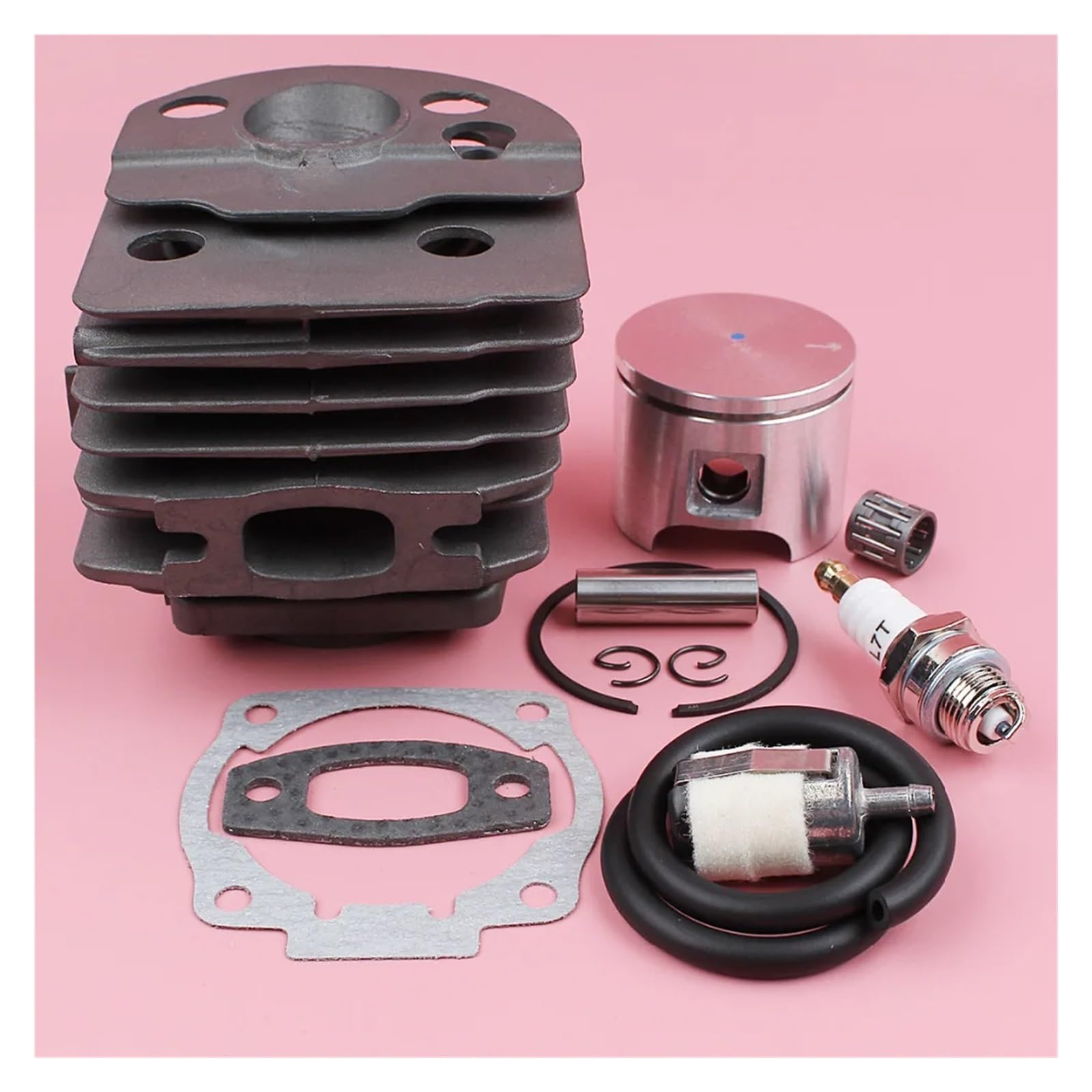 Kit de Junta de bujía de línea de Filtro de Combustible de pistón de Cilindro for H-usqvarn 55 51 Pieza de Herramienta de jardín de Motosierra 46mm