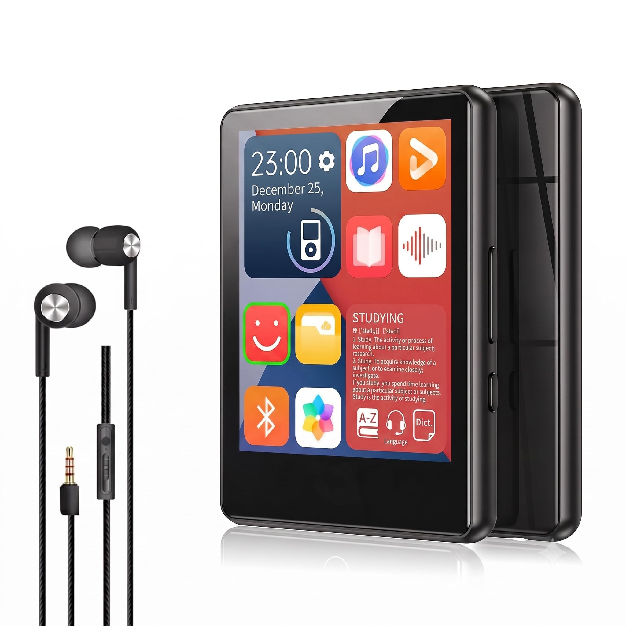 Cason New Bluetooth 5.0 MP3 Player 4 GB Internal Memory, Built-in Speaker 2.5 Inch Full Touch Screen HiFi Music Walkman Video Playback FM E-Book Recording-image-28