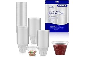 1 Oz Plastic Measuring Cup - Pack of 100 Disposable Medicine Cups