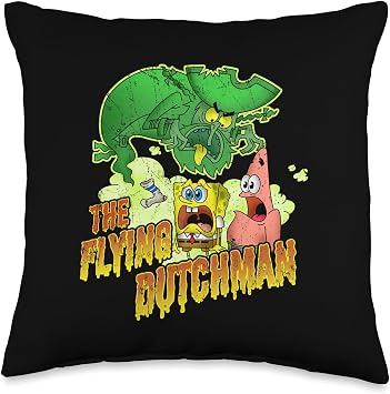 SpongeBob SquarePants The Flying Dutchman Distressed Throw Pillow