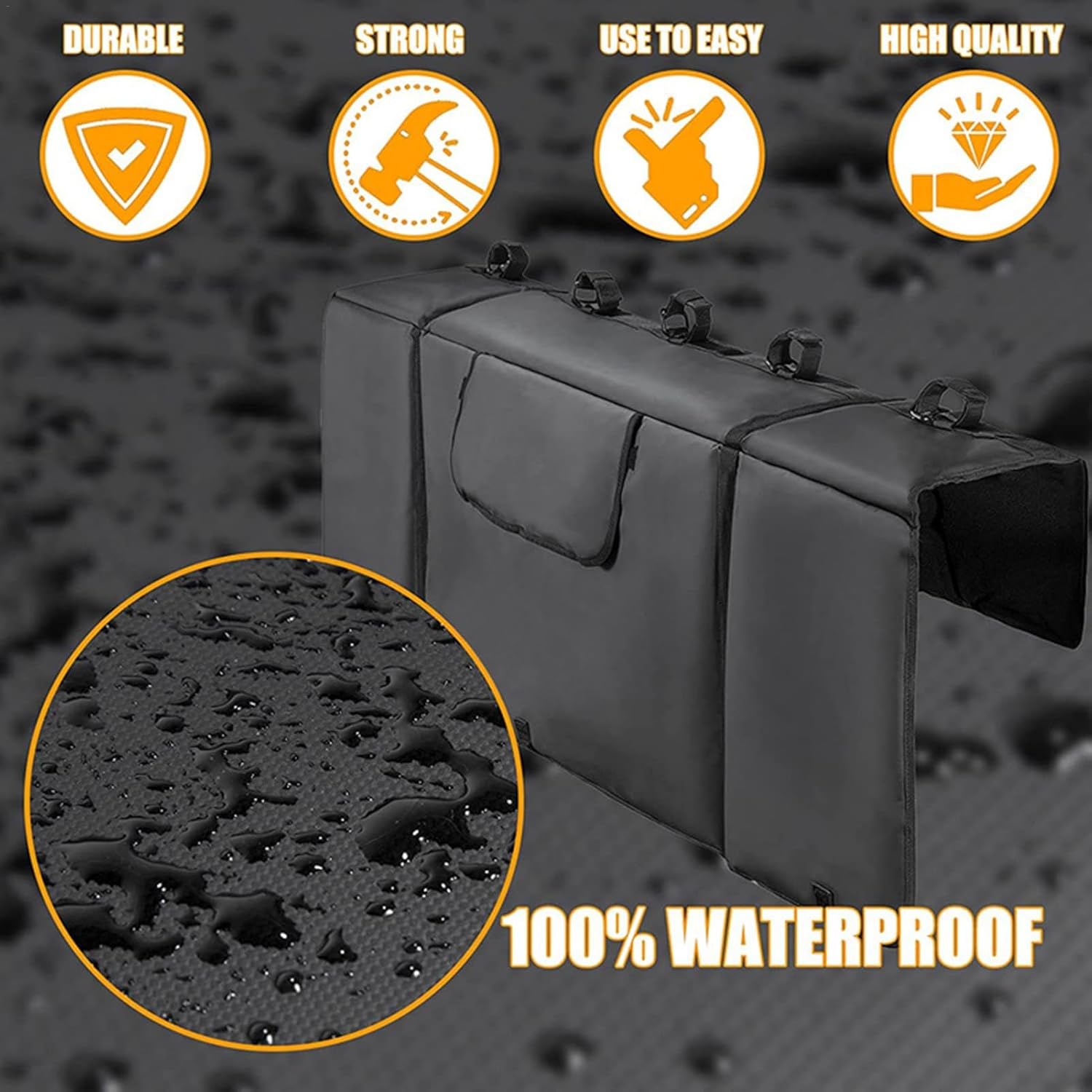 Outdoors Tailgate Pad - Tailgate Pad for Mountain Bikes, Pickup Truck Tailgate Protection Pad | Convenient Tailgate Protection Pad with 3 Extension Webbing Straps for for Load up to 5 Bicycles